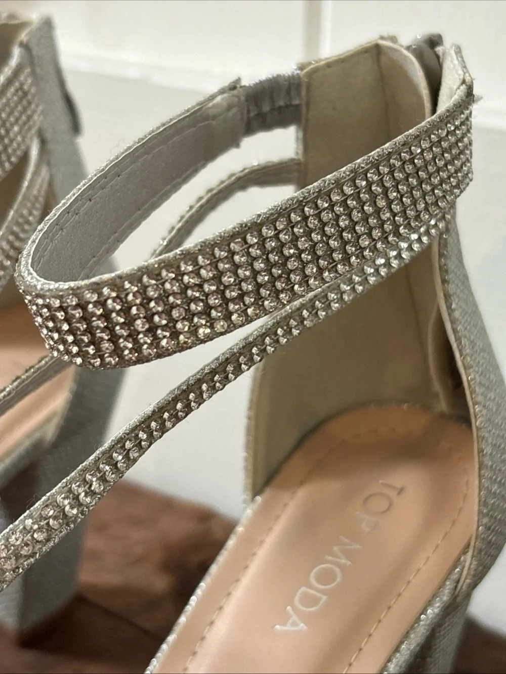 Top Moda Dressy Formal Sandals High Heel Block Ankle Strap Open Toe Sandals
